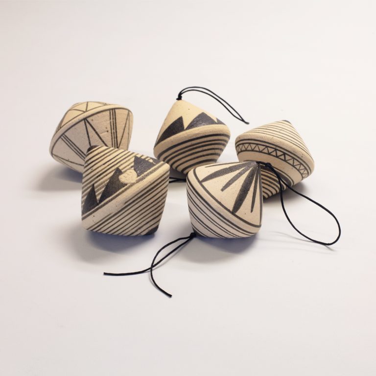 Ceramic spinning top – ornament